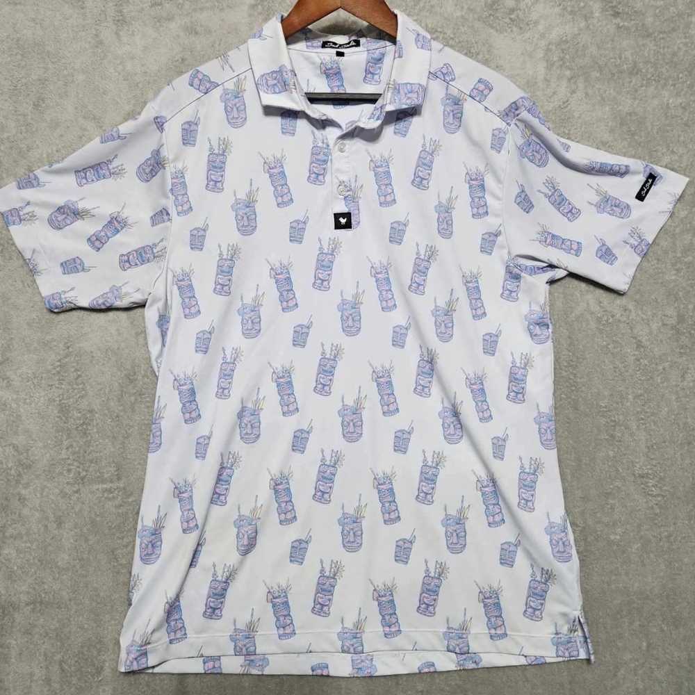 Bad Birdie Let's Get Tiki Polo Golf Shirt Size XL